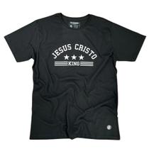 Camiseta Masculina Preta Jesus Cristo king Camiseta Masculina Preta Jesus Cristo king