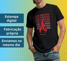 Camiseta Masculina Preta Manga Curta Avivamento Moda Evangélica Cristã Gospel