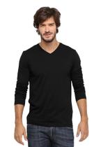 Camiseta masculina preta manga longa
