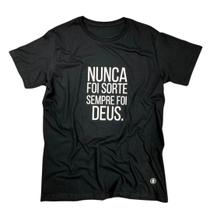 Camiseta Masculina Preta Nunca foi sorte