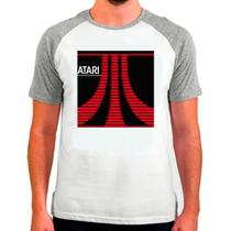 Camiseta Masculina Raglan Branca Atari games jogos 02