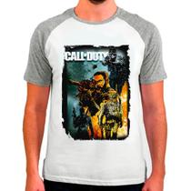 Camiseta Masculina Raglan Branca Call of Duty Jogos Games