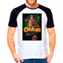 Camiseta Masculina Raglan Branca Crash Bandicoot 03