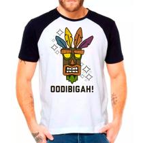 Camiseta Masculina Raglan Branca Crash Bandicoot 05