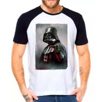 Camiseta Masculina Raglan Branca Darth Vader 22