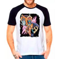 Camiseta Masculina Raglan Branca Desenho He-Man 16