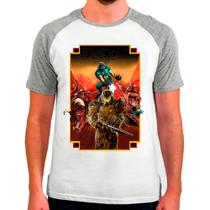 Camiseta Masculina Raglan Branca Doom Games Jogos 01