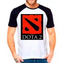 Camiseta Masculina Raglan Branca Dota 2 Games Jogos