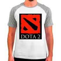 Camiseta Masculina Raglan Branca Dota 2 Games Jogos