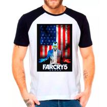 Camiseta Masculina Raglan Branca Far Cry Games Jogos