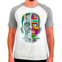 Camiseta Masculina Raglan Branca Frankeinstein 03