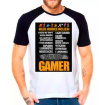 Camiseta Masculina Raglan Branca Gamer Games jogos 03