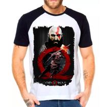 Camiseta Masculina Raglan Branca Kratos God of War 02