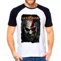 Camiseta Masculina Raglan Branca Kratos God of War 03