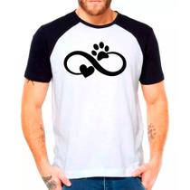 Camiseta Masculina Raglan Branca Pet Cachorro Dog 06