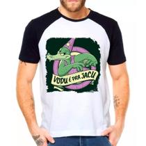 Camiseta Masculina Raglan Branca Picapau Jacaré