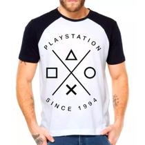 Camiseta Masculina Raglan Branca Playstation 01