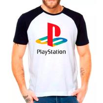 Camiseta Masculina Raglan Branca Playstation 03