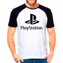 Camiseta Masculina Raglan Branca Playstation 04