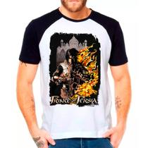 Camiseta Masculina Raglan Branca Prince of Persia Camiseta Masculina Raglan Branca Prince of Persia