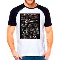 Camiseta Masculina Raglan Branca Resident Evil Racoon City