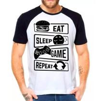 Camiseta Masculina Raglan Branca Retrô Gamer Jogos 04