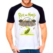 Camiseta Masculina Raglan Branca Rick and Morty 23