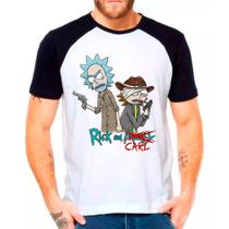 Camiseta Masculina Raglan Branca Rick and Morty 27 - DESIGN CAMISETAS