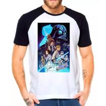 Camiseta Masculina Raglan Branca Star Wars 11