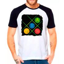 Camiseta Masculina Raglan Branca Xbox 03 - DESIGN CAMISETAS Camiseta Masculina Raglan Branca Xbox 03 - DESIGN CAMISETAS