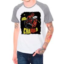 Camiseta Masculina Raglan Cinza Branca Chapolin Chaves 01