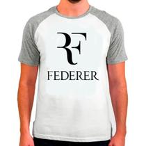 Camiseta Masculina Raglan Cinza Branca Tennis RF Federer 02