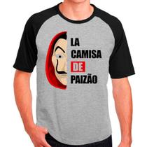 Camiseta Masculina Raglan Cinza Dia dos Pais Paizão Papai 11