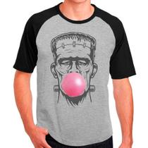 Camiseta Masculina Raglan Cinza Frankeinstein 04