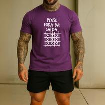 Camiseta Masculina Ref 245 Pense Fora Da Caixa Jogo Velha Camisa Algodão