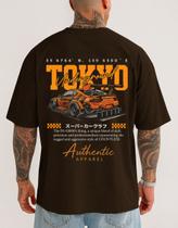 Camiseta Masculina Reta Larga Y2k Oversized Tokyo Drift Car Camiseta Masculina Reta Larga Y2k Oversized Tokyo Drift Car