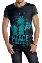 Camiseta Masculina Rick And Morty Paz Entre Mundos Ref:641