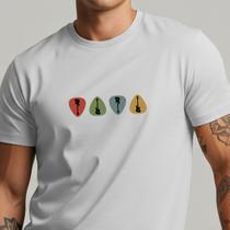Camiseta Masculina Rock Guitarra Palheta Básica Streetwear Premium