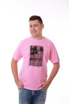 Camiseta Masculina Rosa Claro Estampa Copacabana
