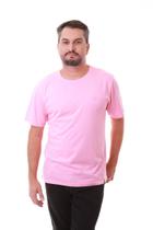 Camiseta Masculina Rosa Claro Estampa Logomarca Lateral