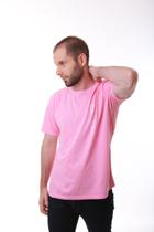 Camiseta Masculina Rosa Claro Estampa Rico Sublime Lateral