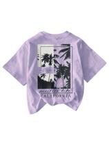 Camiseta masculina RoseSeek de manga curta tropical 12Y lilás roxa