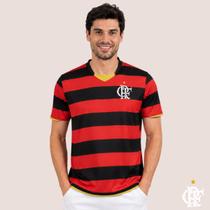 Camiseta Masculina Rubro-Negra Listrada Inspirada nos Modelos Clássicos