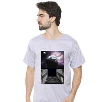 Camiseta masculina sandro clothing universe cinza