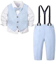 Camiseta masculina SANGTREE, linho azul, 5 peças, 7-8Y Camiseta masculina SANGTREE, linho azul, 5 peças, 7-8Y