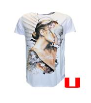 Camiseta Masculina Semi Long Slim Fit Estampa Mulher Anjo - 100% Algodão Penteado Encorpado Premium