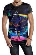 Camiseta Masculina Serie Rick And Morty Pink Floyd