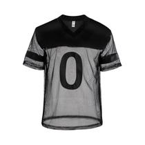 Camiseta Masculina Sexy De Malha De PU Transparente Com Manga Curta Para Balada Camiseta Masculina Sexy De Malha De PU Transparente Com Manga Curta Para Balada