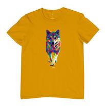 Camiseta Masculina Shiba Walking Pop Art