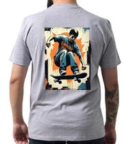 Camiseta Masculina Skateboarder Mid-Trick Streetwear Blusa 100% Algodão